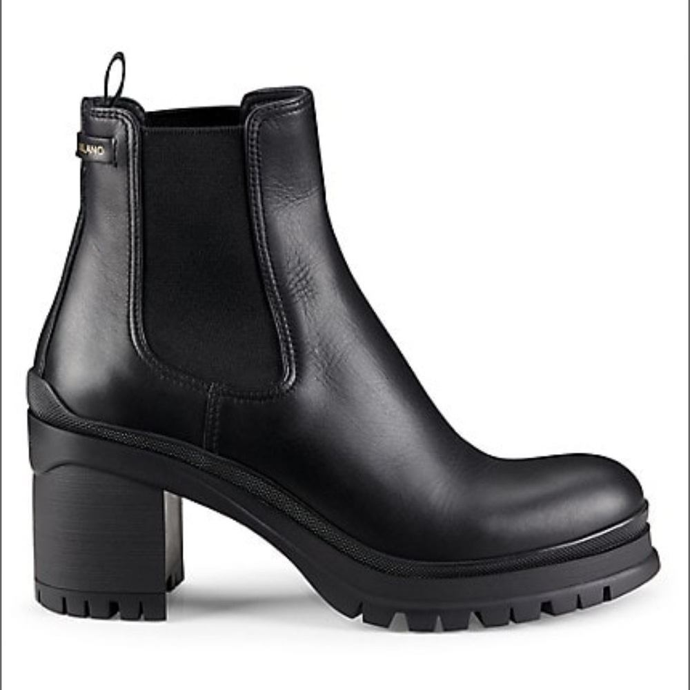 Prada Black Heeled Boots with Chunky Heel
